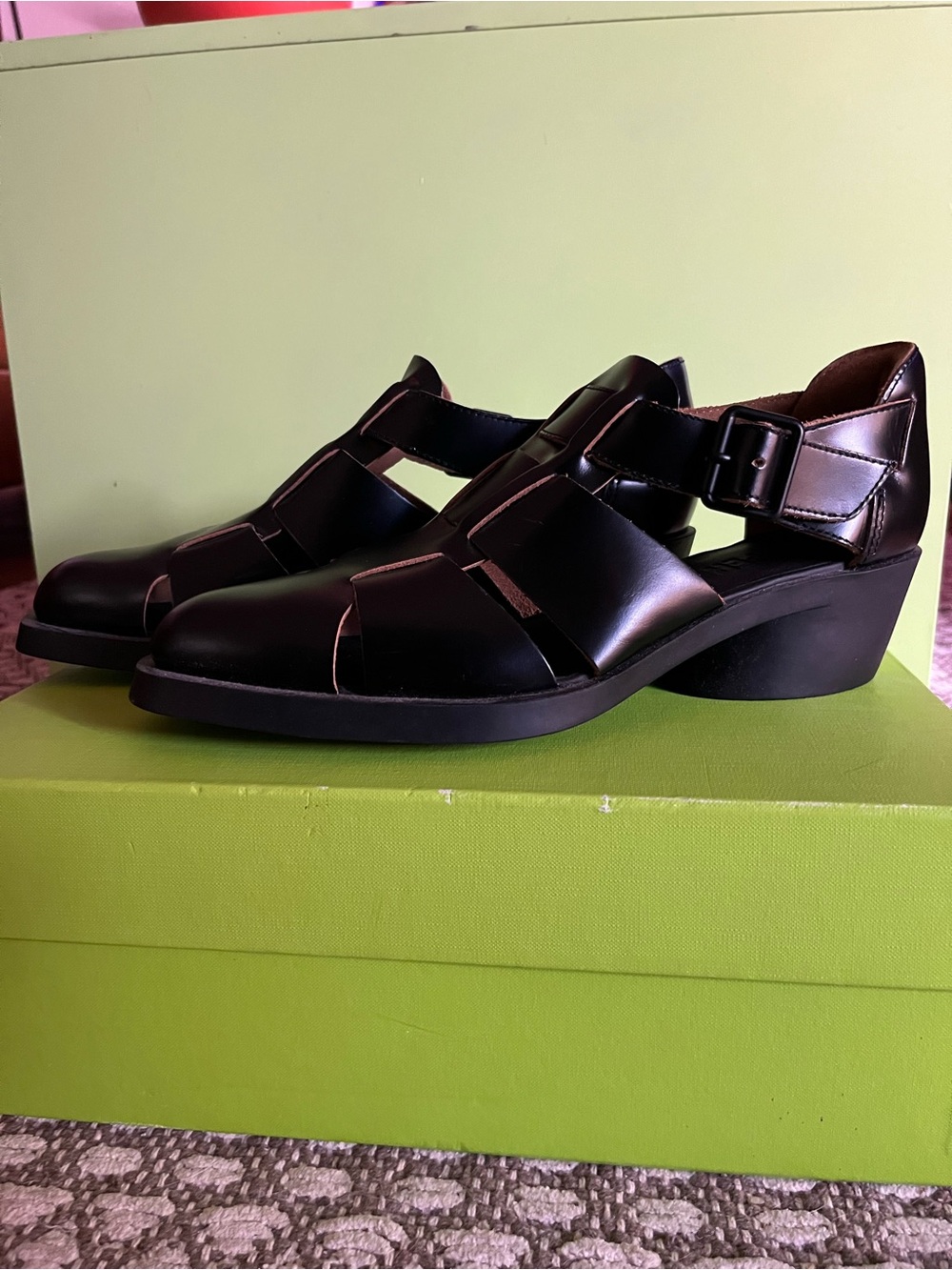 NWOT Camper leather heeled sandals - Picture 9 of 11